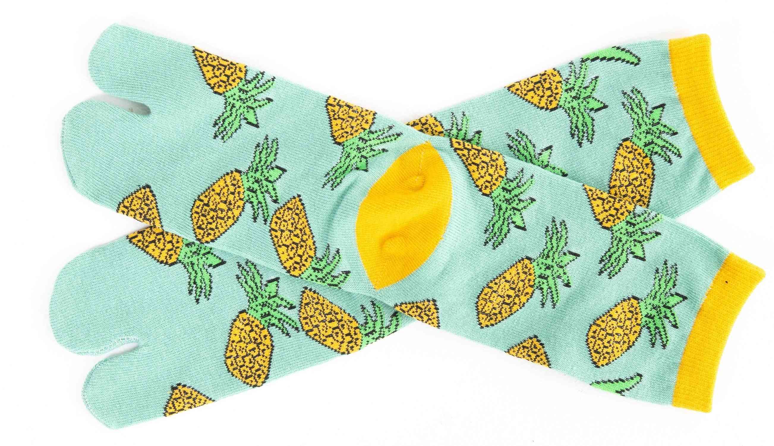 Pineapple Printed Flip Flop Tabi Socks