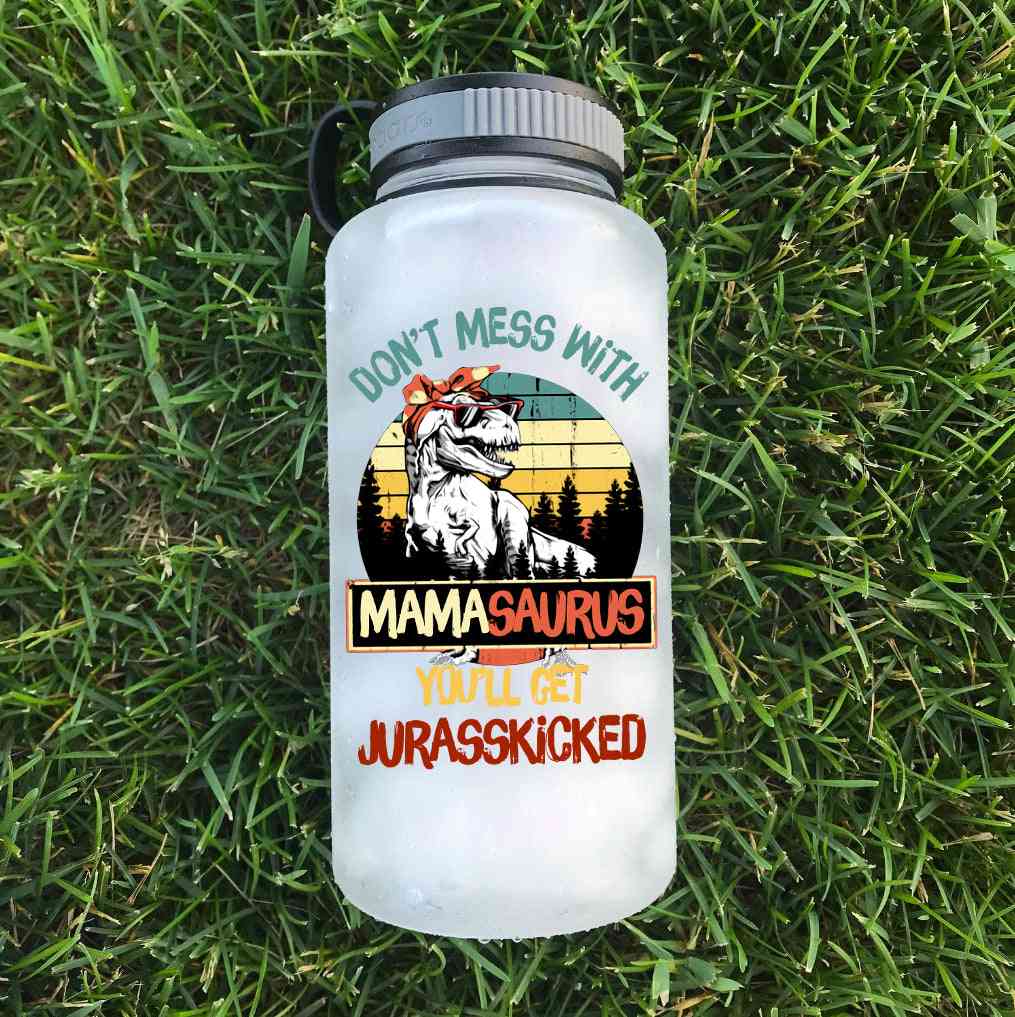 Dont' Mess With Mamasaurus Printed Water Bottle