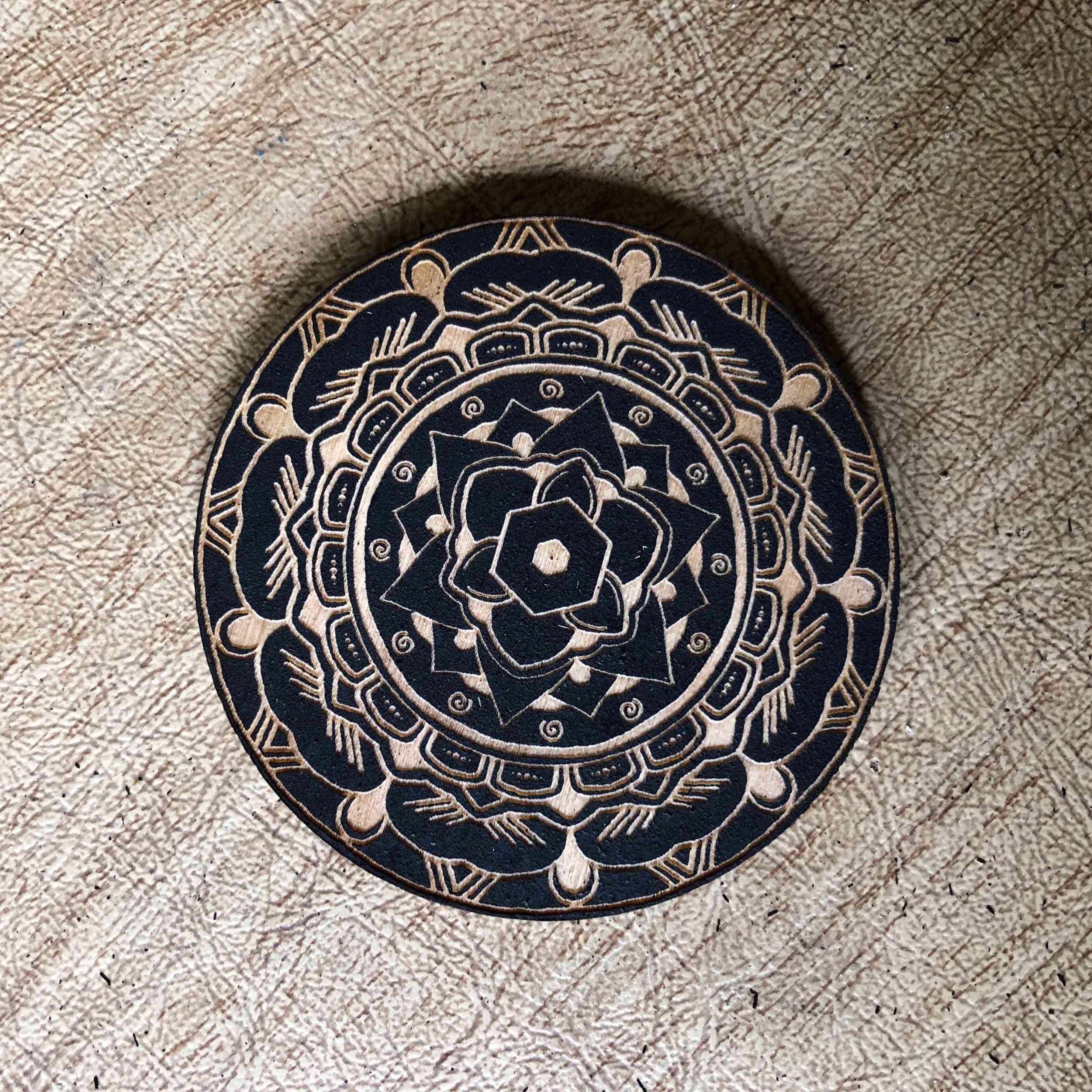Painted Wooden Mandala Magnet