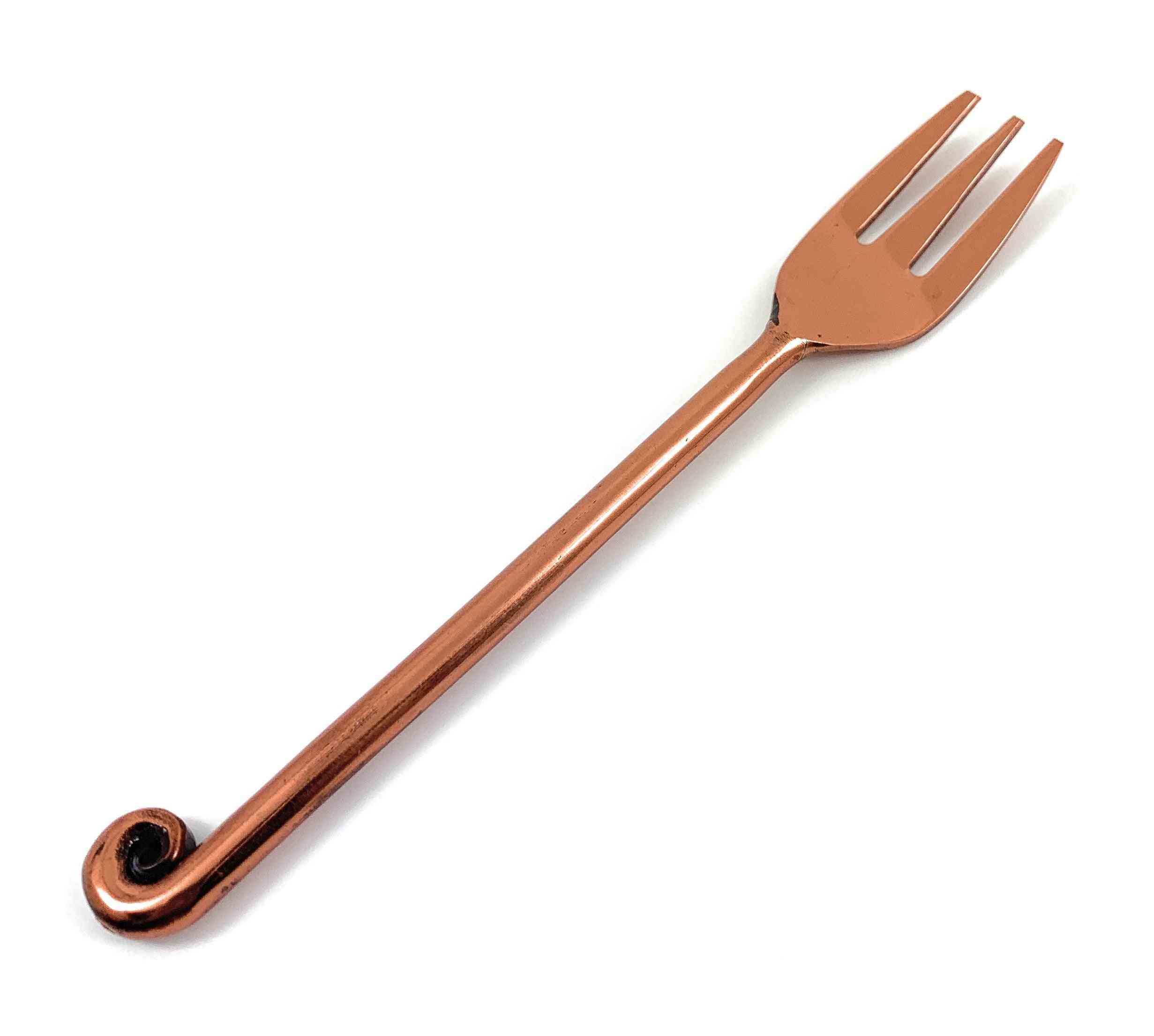 Copper Finish Appetizer Forks Set