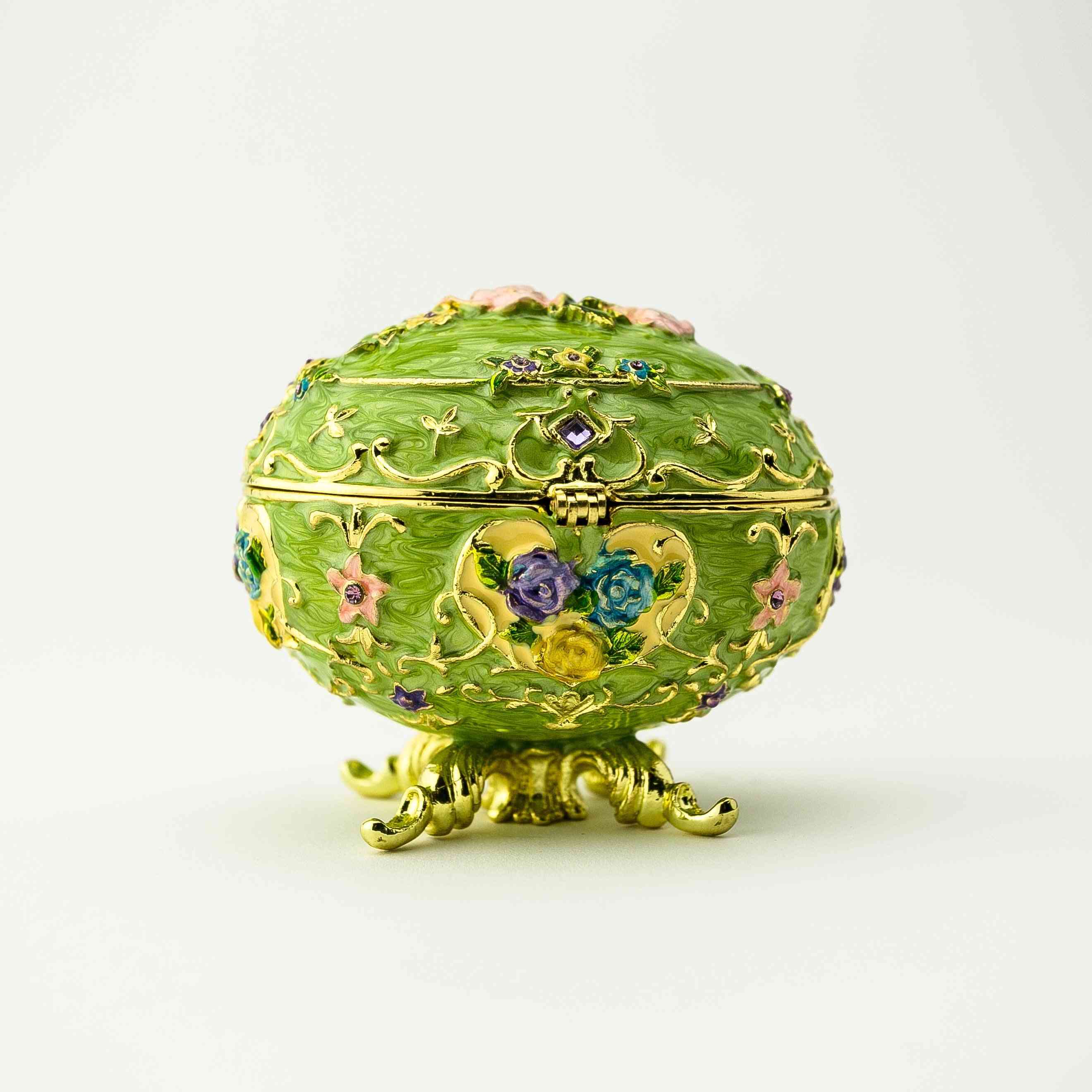 Faberge Egg With Flowers- Trinket Box