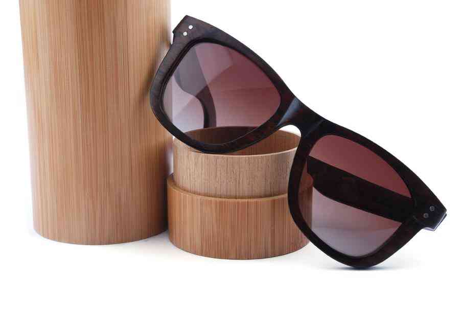 Cilindro de bambu natural para óculos de sol