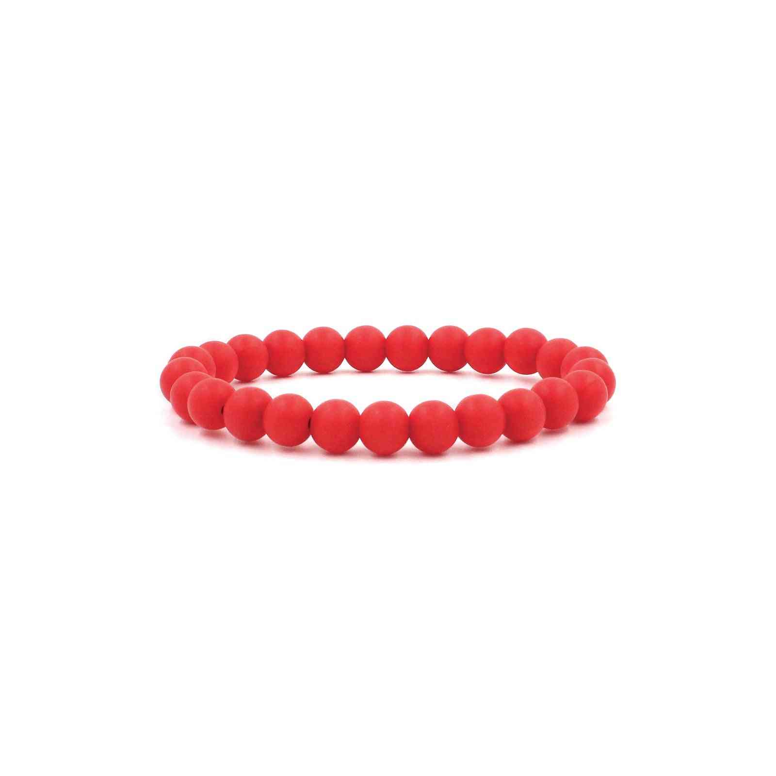 Christmas Red Silicon Rubber Bead Bracelets