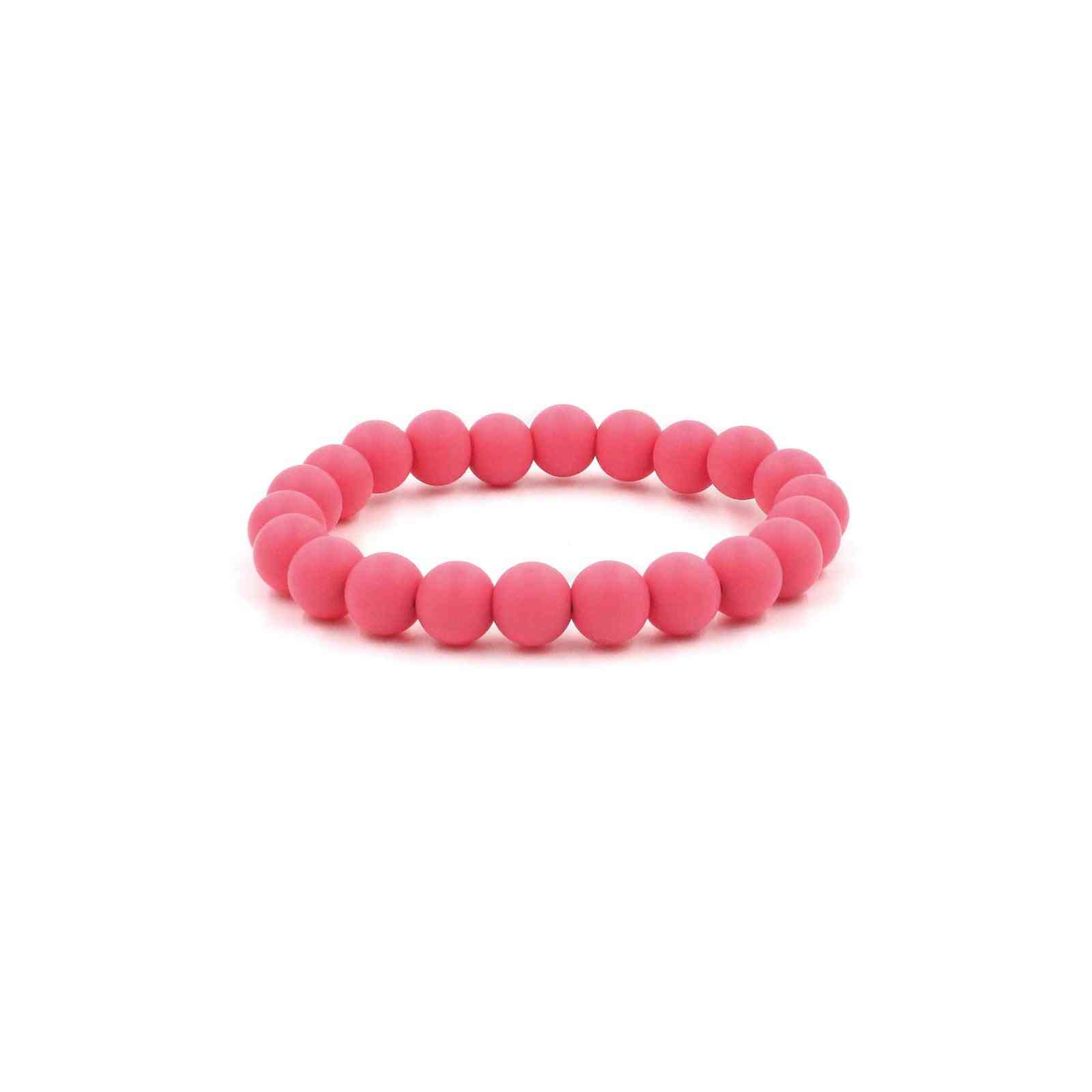 Pink Silicon Rubber Bead Bracelets