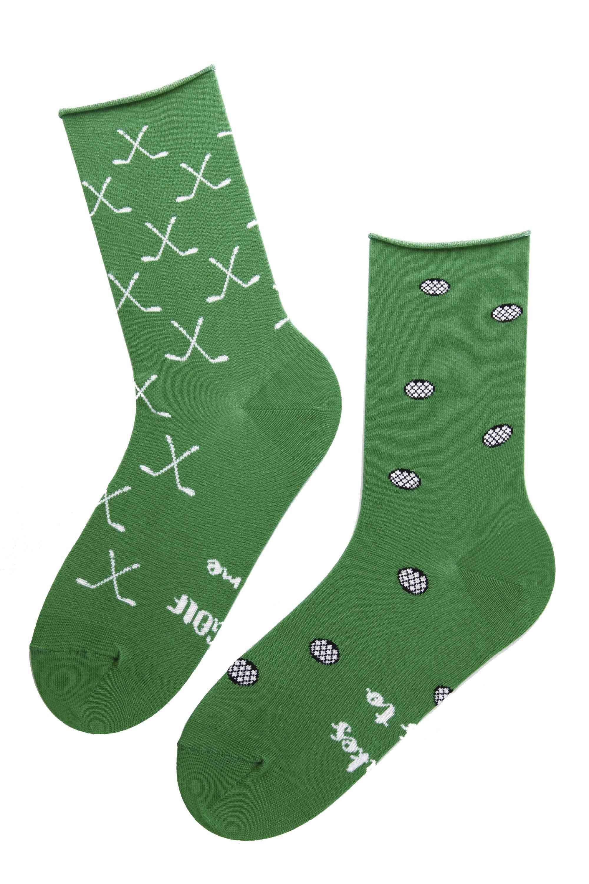 Dámske bavlnené ponožky so vzorom golfovej palice a loptičky