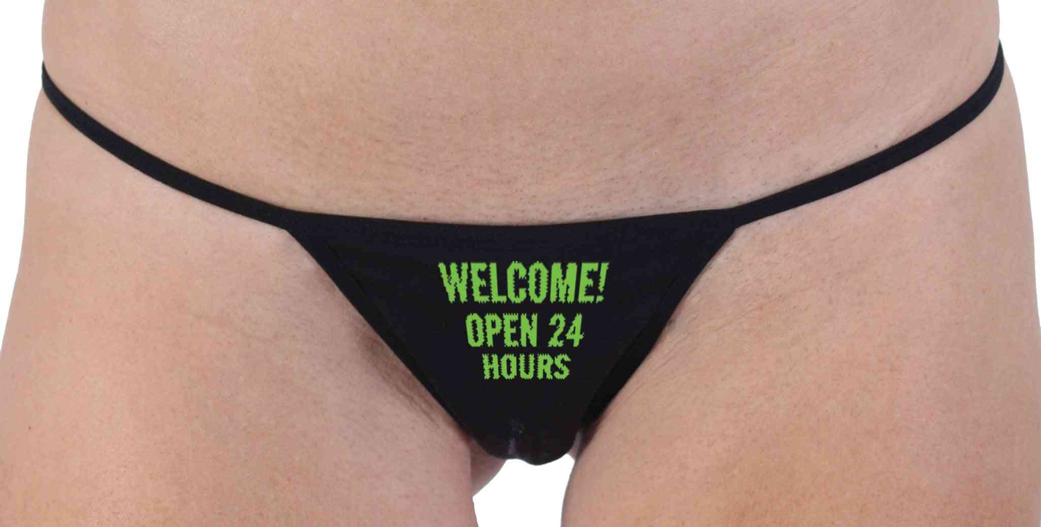 Welcome! Open 24 Hours Print Thong