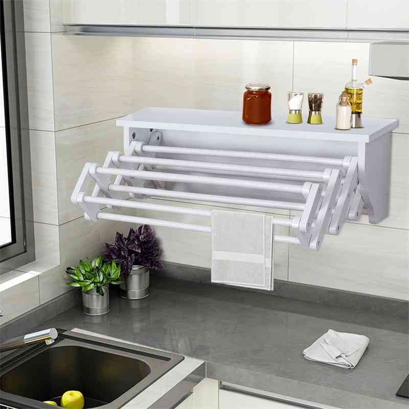 Wall Mounted Folding Clothes Towel Drying Rack