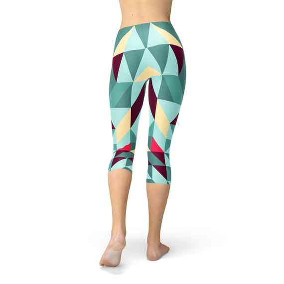 Geometric Triangles Pattern Women's Capri/leggings