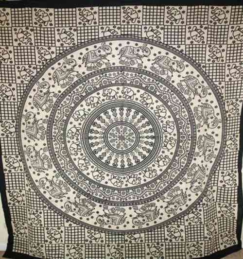 Elephant Chakra Mandala Artwork Tapestry