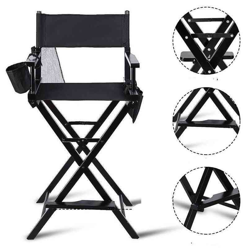 Professional Makeup Artist Foldable Chair, Sturdy Solid Hardwood Frame
