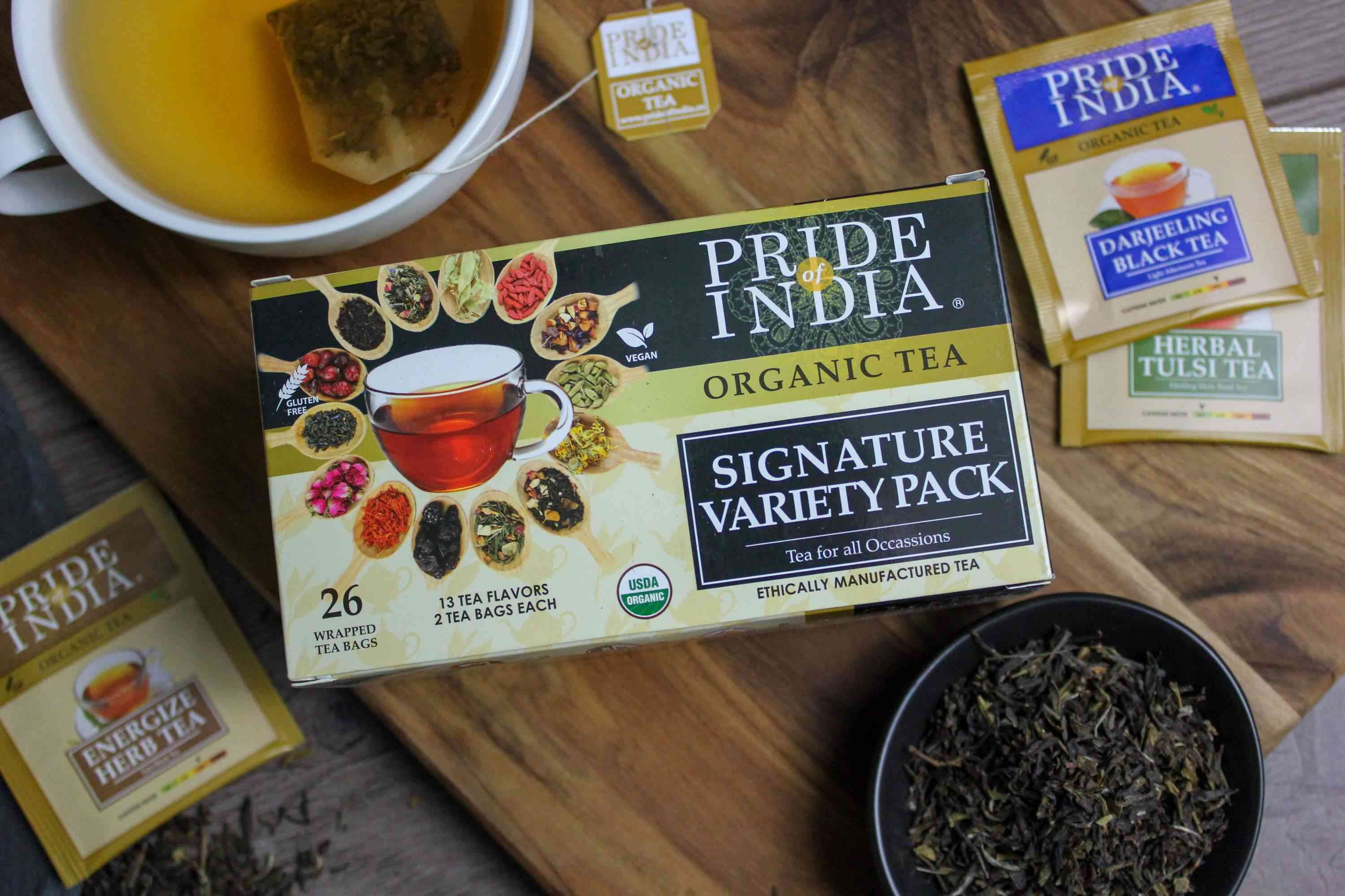 Saquinhos de chá orgânicos variados e exclusivos