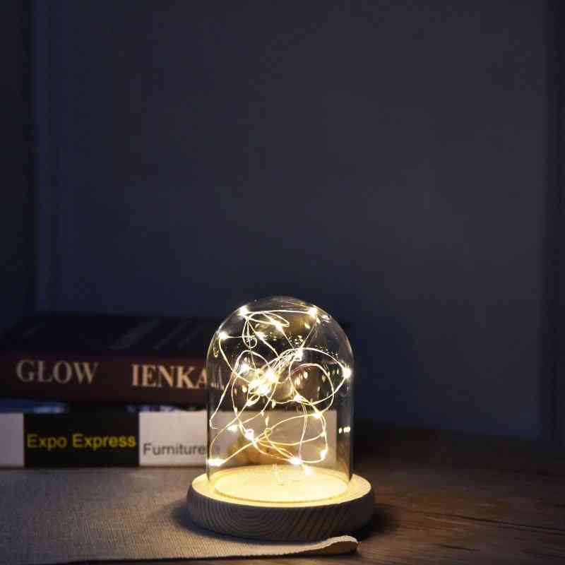 Sølvblomsterglaslampe