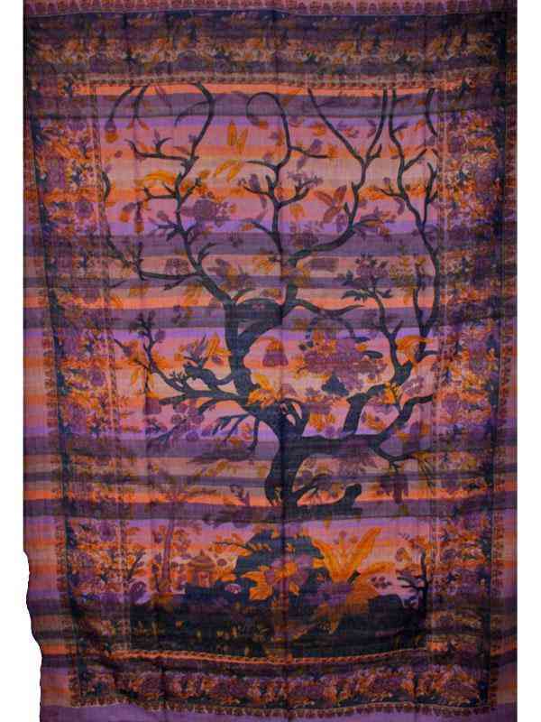 Tree Of Life Birds Art In Hand-loom Tapestry