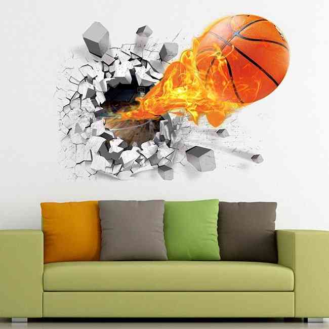 3d Basketball Wall Sticker