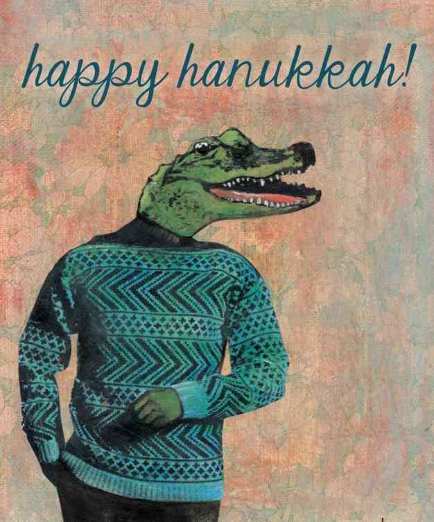 Tarjeta de hanukkah de cocodrilo o conjunto