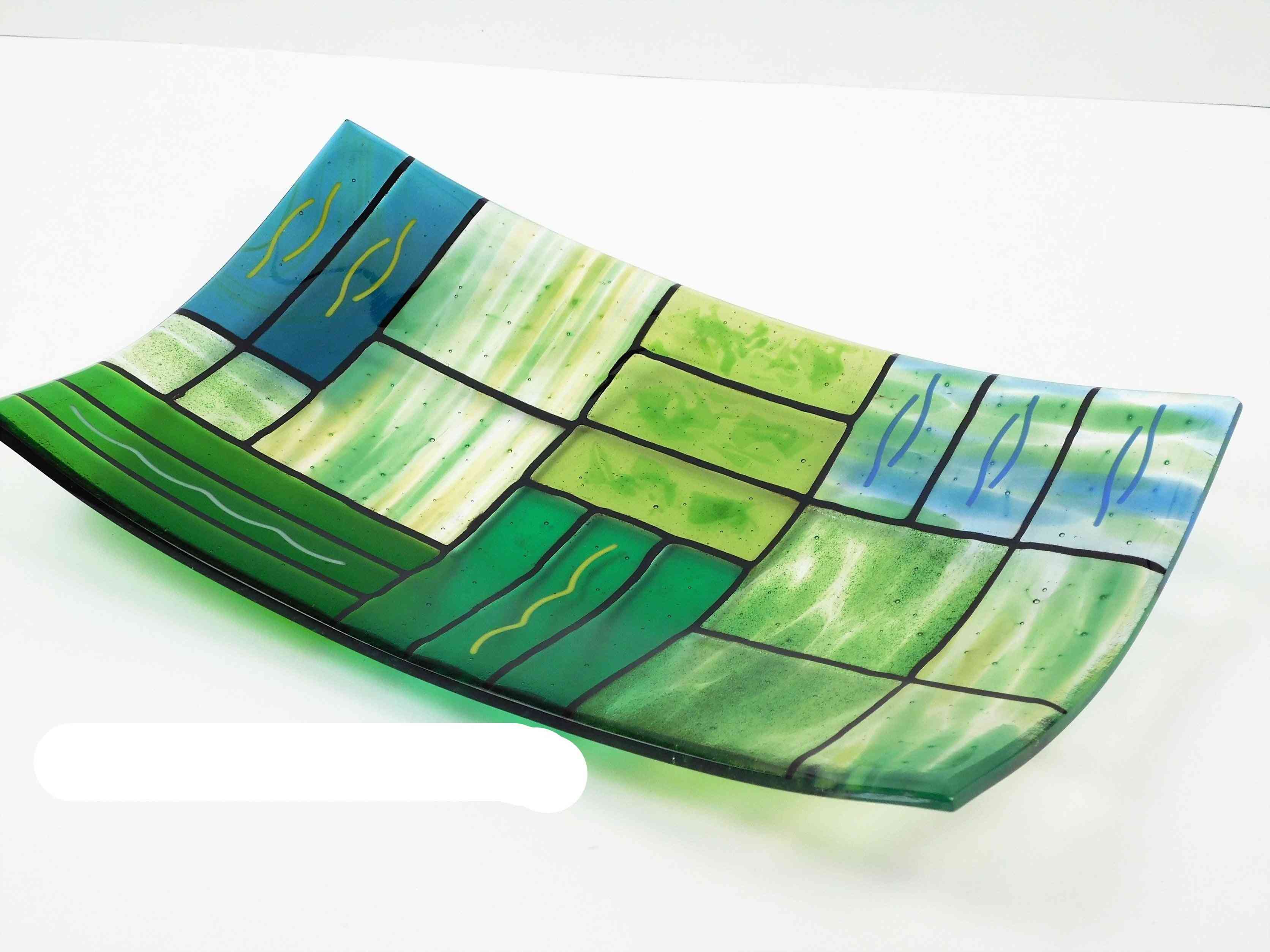 A Rectangular Fused Glass Plate