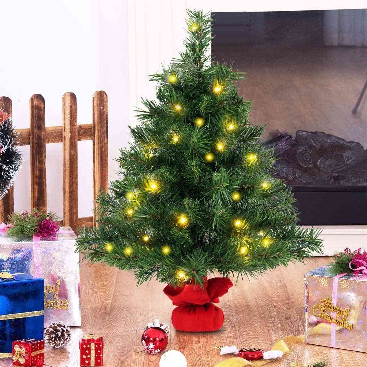 2 Ft, Tabletop Fir, Artifical Led Lights Christmas Tree