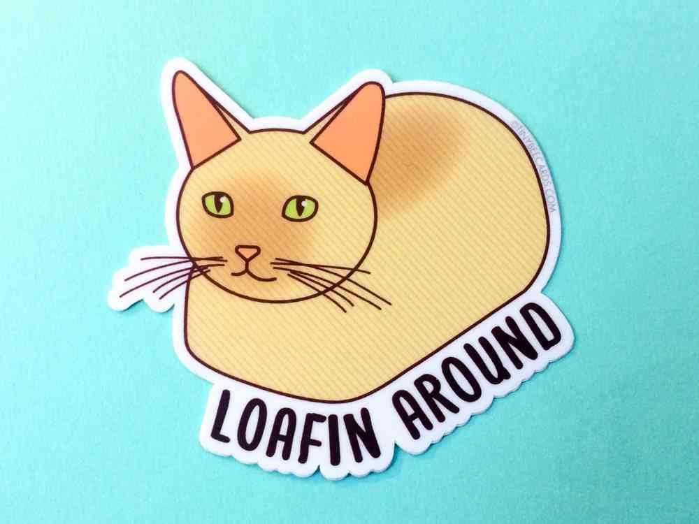 Loafin Around-cat Vinyl Sticker