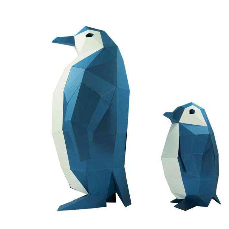 3D papír kézműves pingvin modell