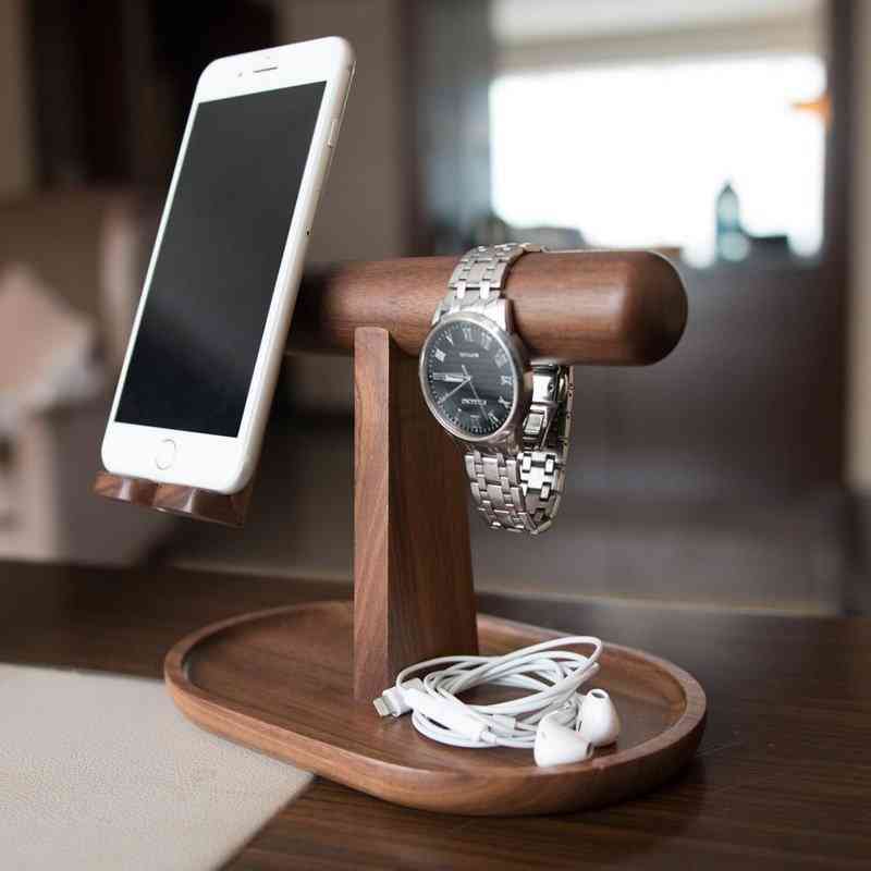 Wooden Organizer For Phone, Watch And Jewelry