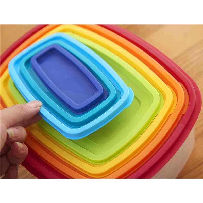 7 Stück Regenbogen Lebensmittel Aufbewahrungsbox