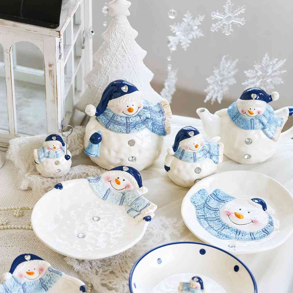Christmas Ceramic- Ornaments And Snowman Tableware