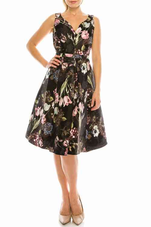 Blomsterprintet jacquardcirkel nederdel kjole