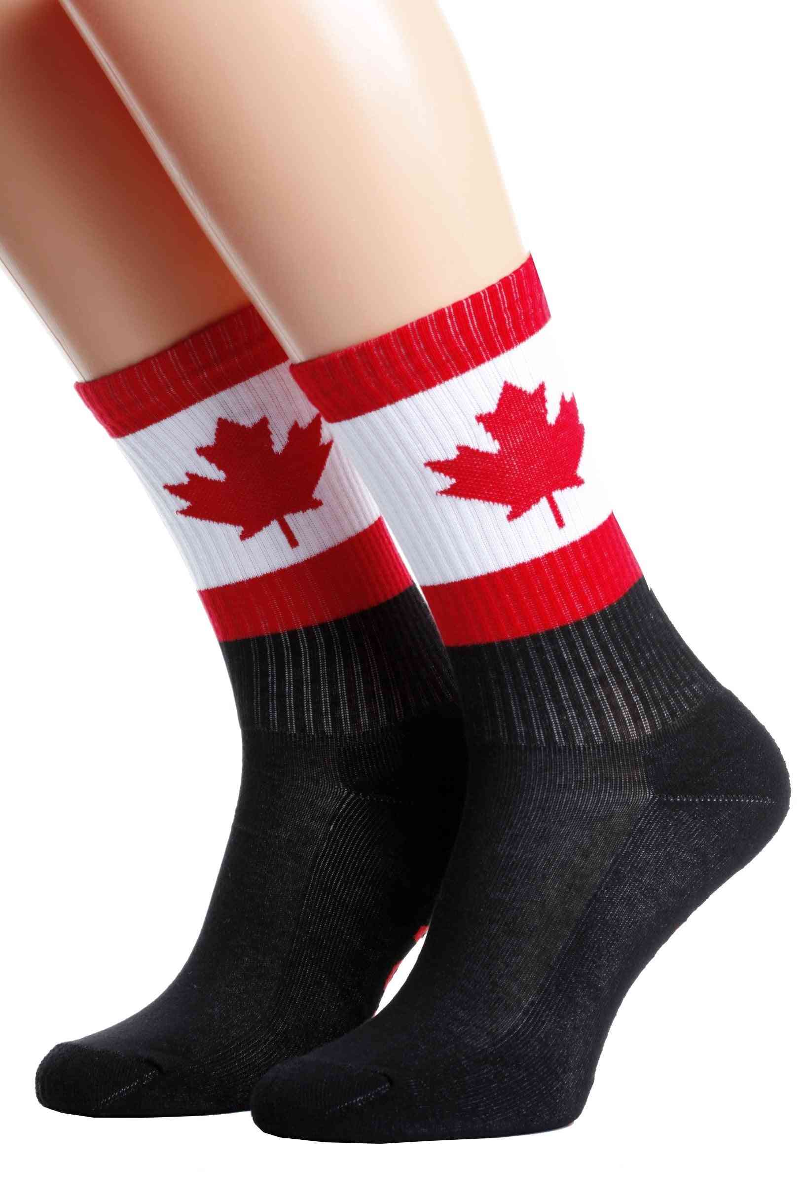 Canadian Flag Knit Socks