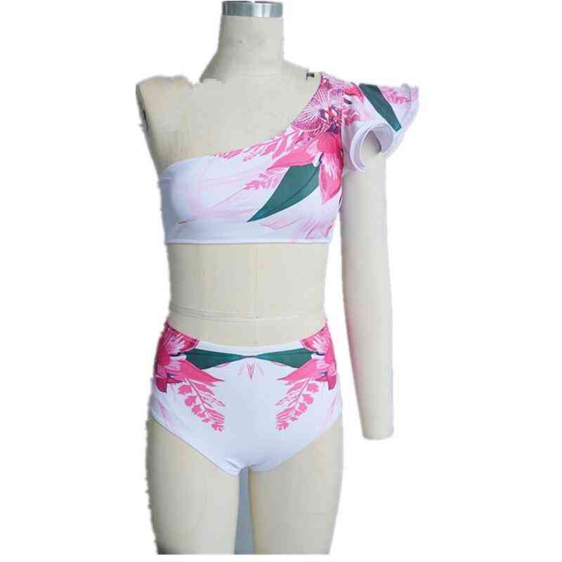 Bikini de maillot de bain femme taille haute, imprimé floral