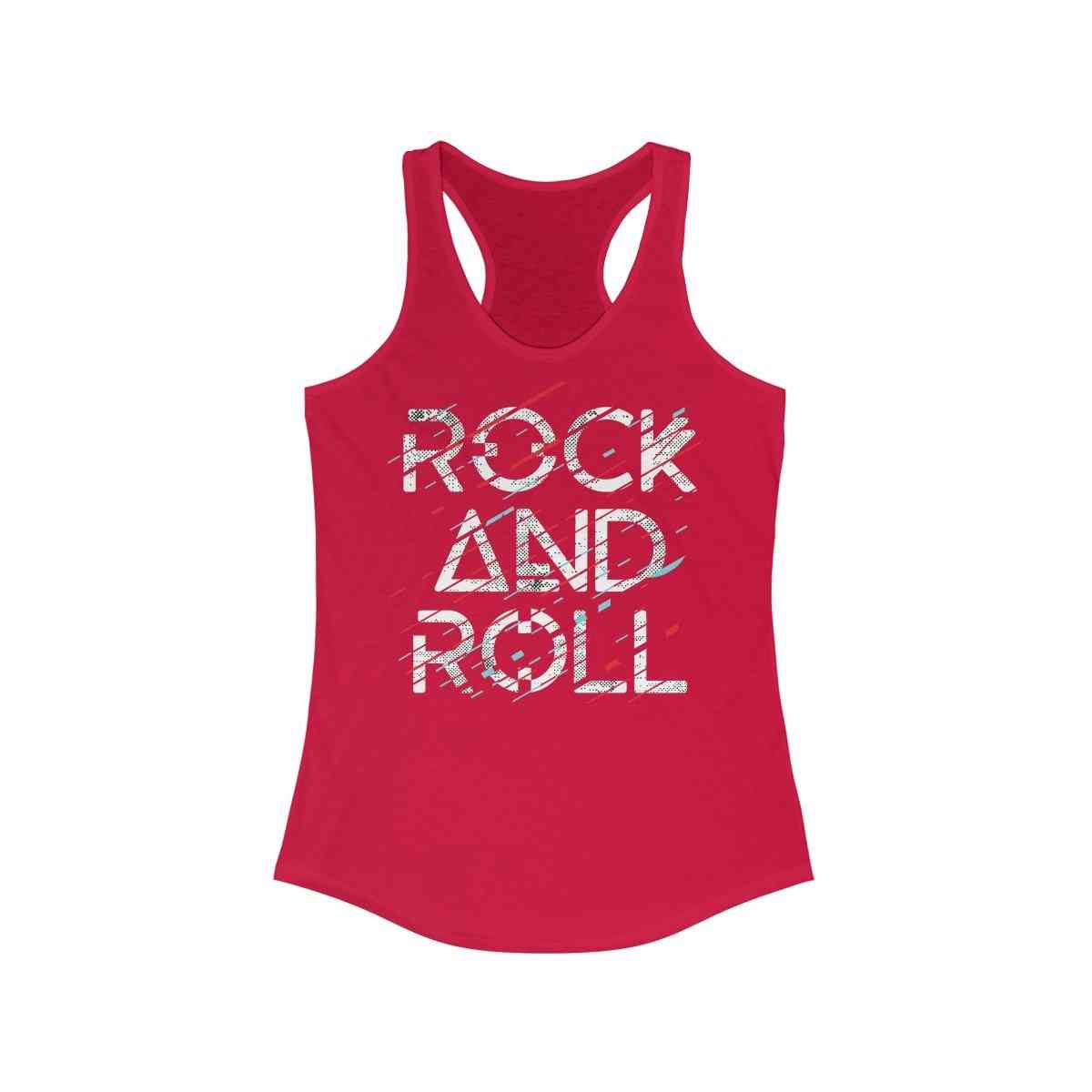 Rock and roll tryck, dam racerback linne