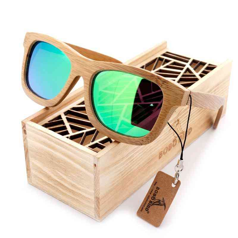Natural Bamboo Wooden Sunglasses-handmade Polarized Mirror