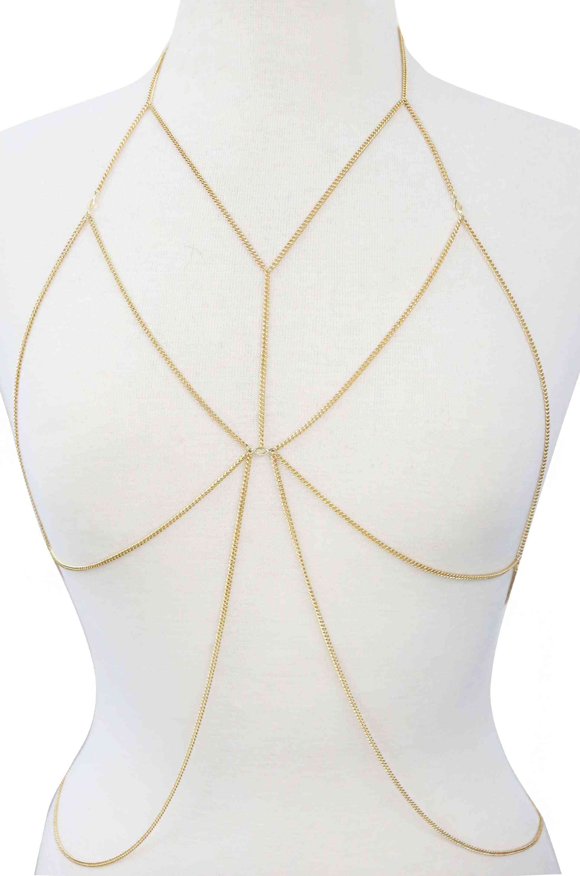 Amazing Armor Chain Bralette In Gold