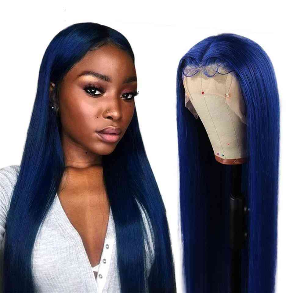4 Colors Blue, Middle Part  Lace Front Wig- Brazilian Straight