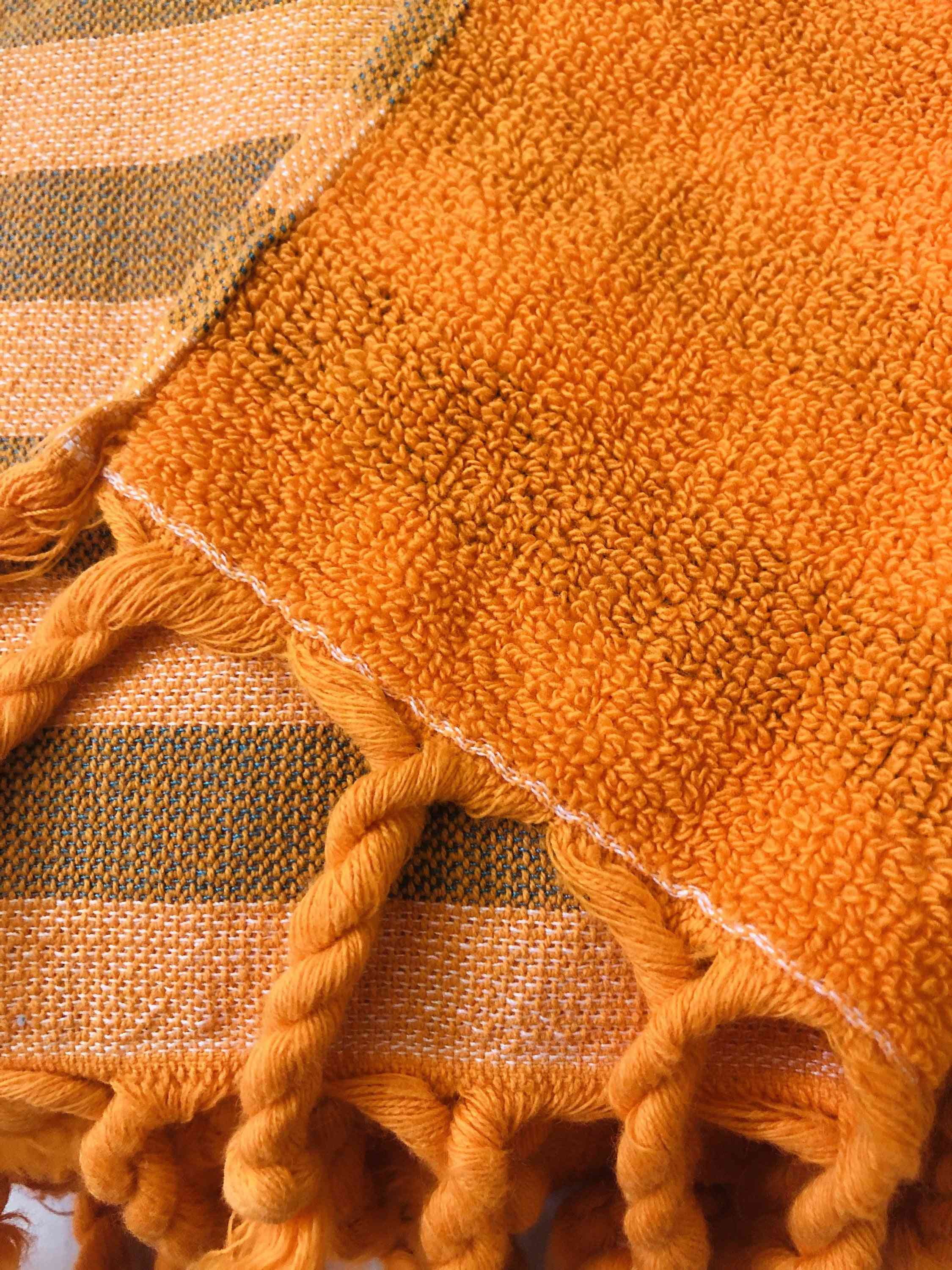 Orange Half Terry, Natural Cotton Turkish Towel