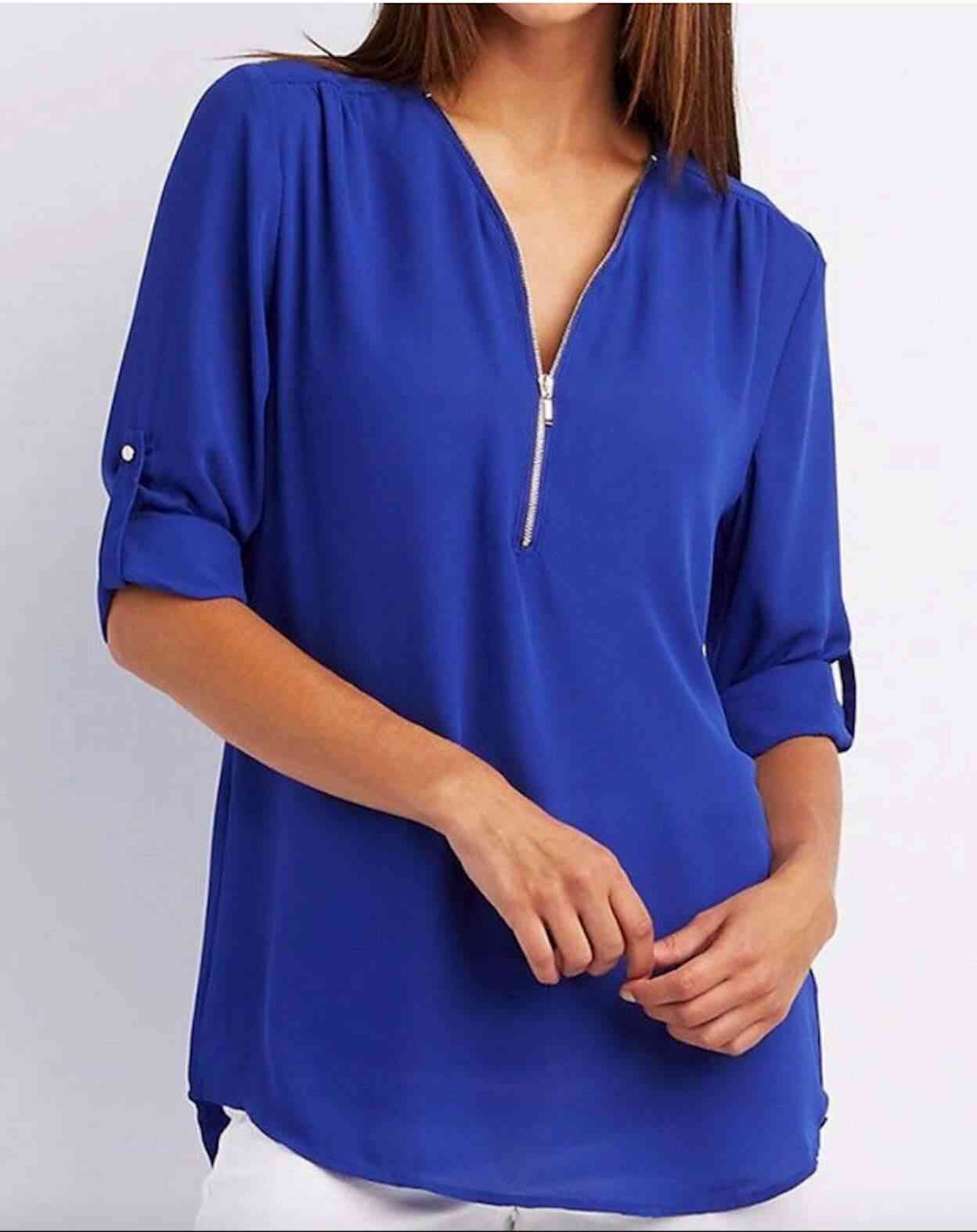 Womens Casual V Neck Blouse