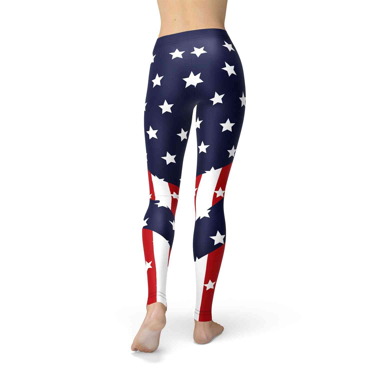 Női amerikai zászló nyomtatott leggings