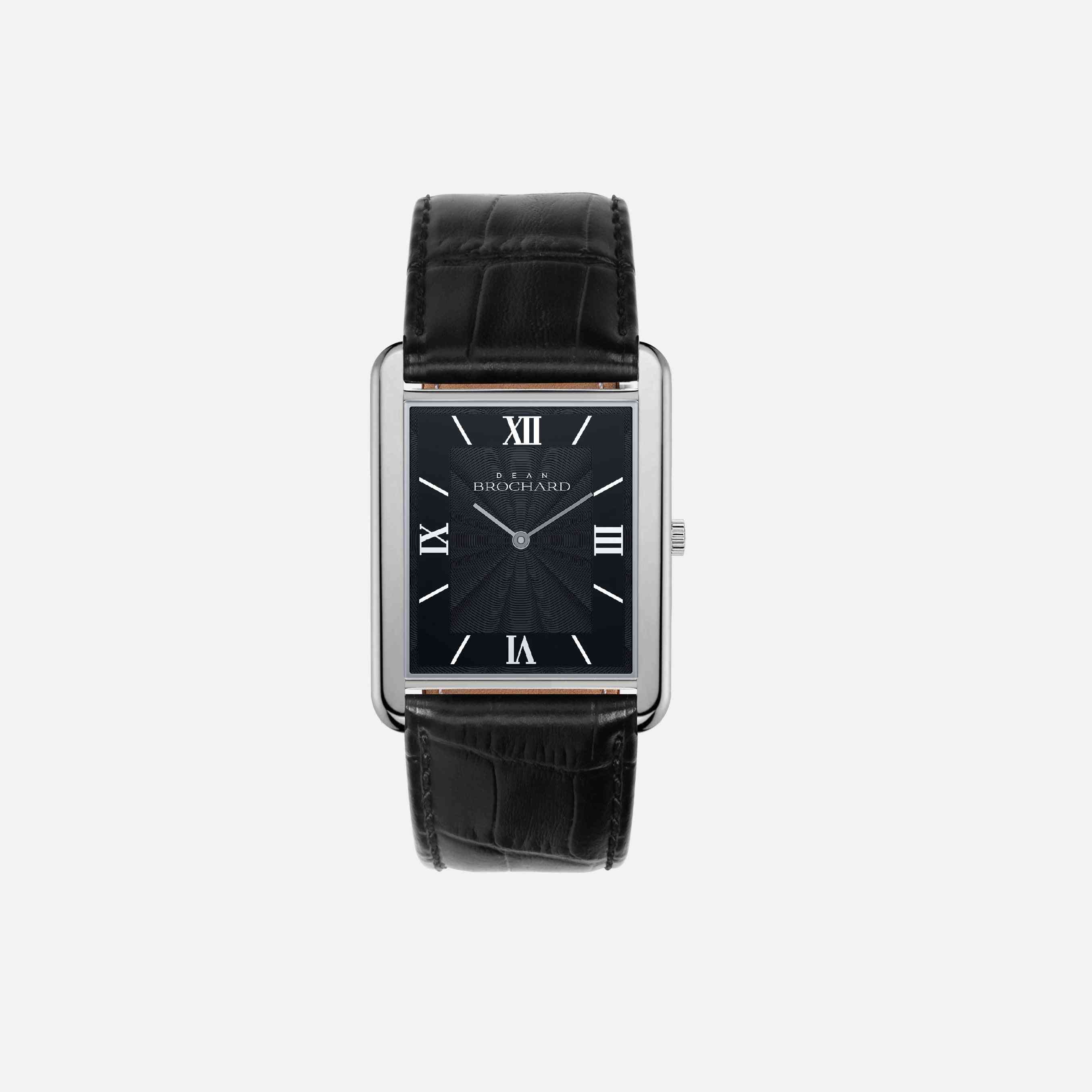 Correa de cuero minimalista reloj de pulsera con esfera cuadrada