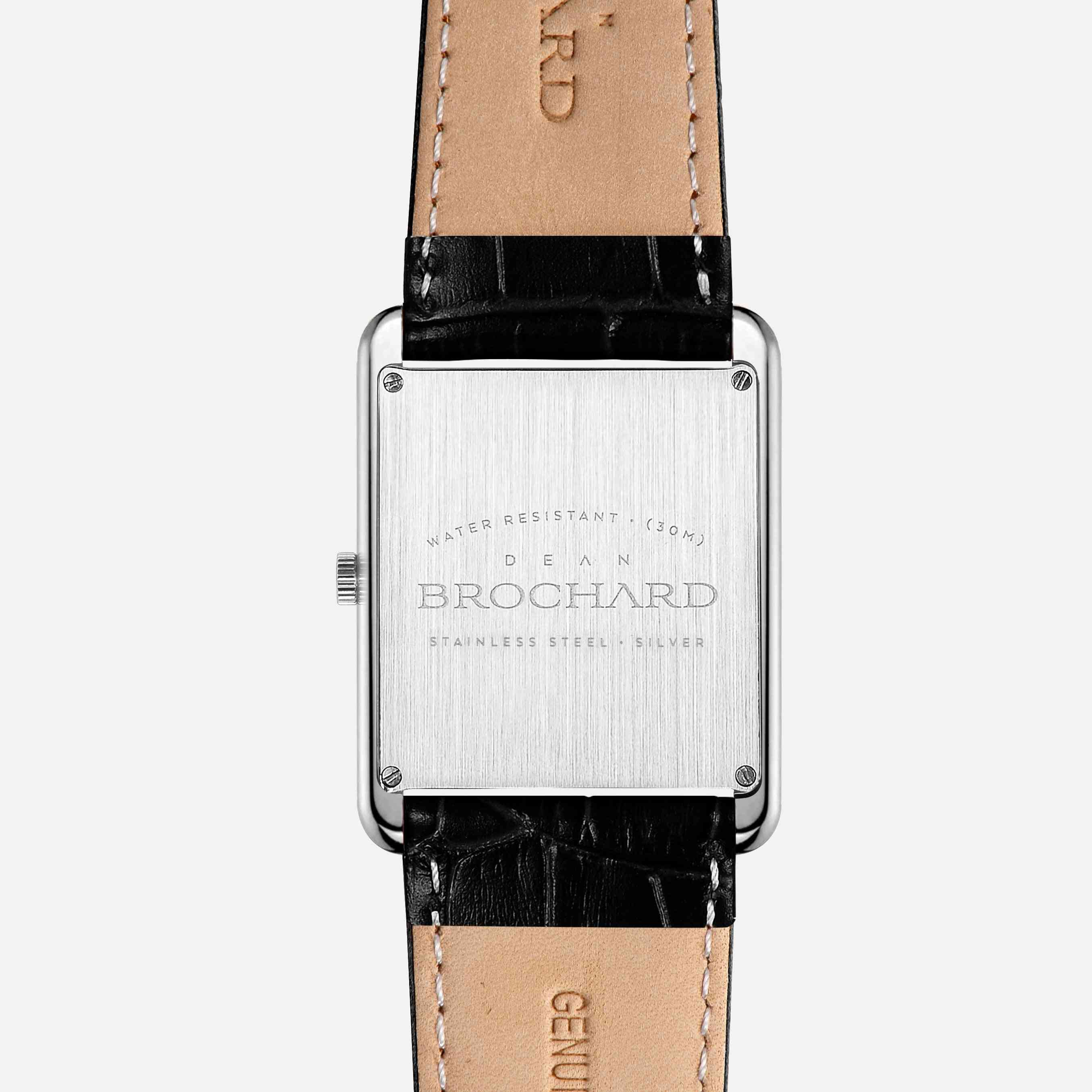 Orologio da polso minimalista con quadrante quadrato con cinturino in pelle