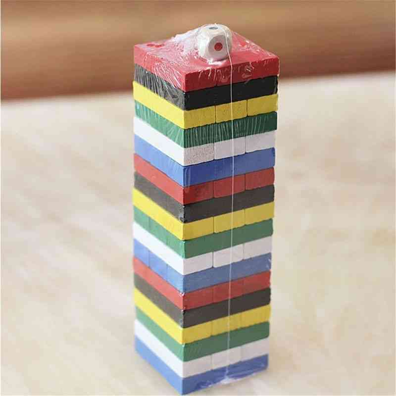 משחקי לוח לערמת עץ צעצוע אבני בניין