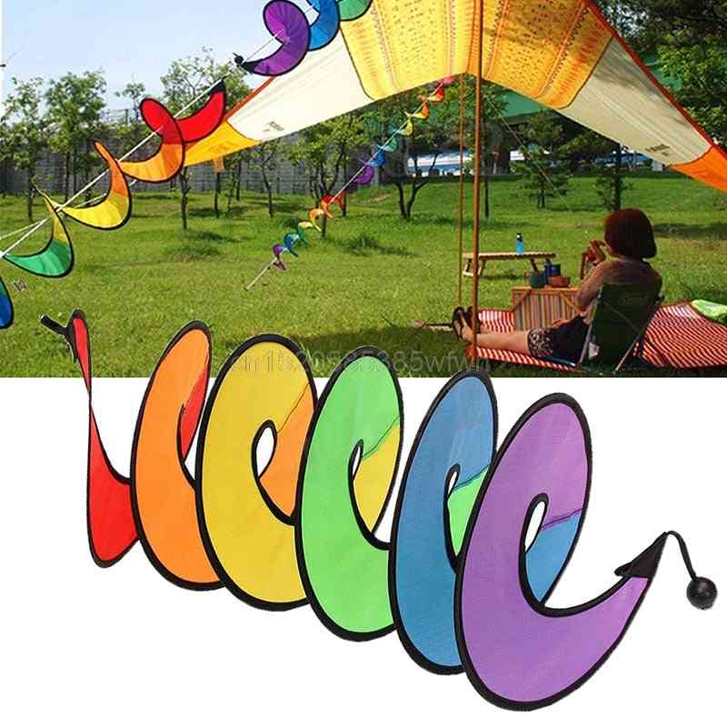 Arcoíris espiral molino de viento carpa niños coloridos