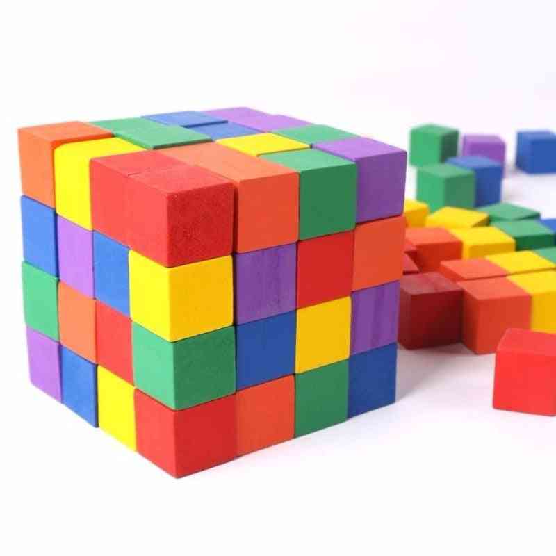 Juguete de bloque de construcción de cubo de madera