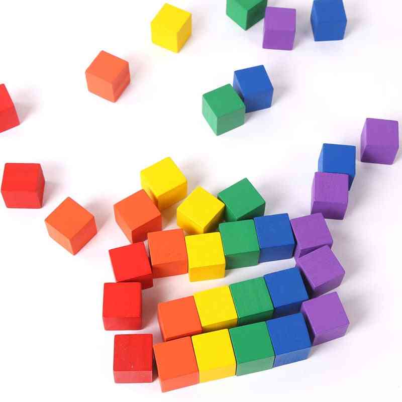 Wooden Cube Building Block Toy