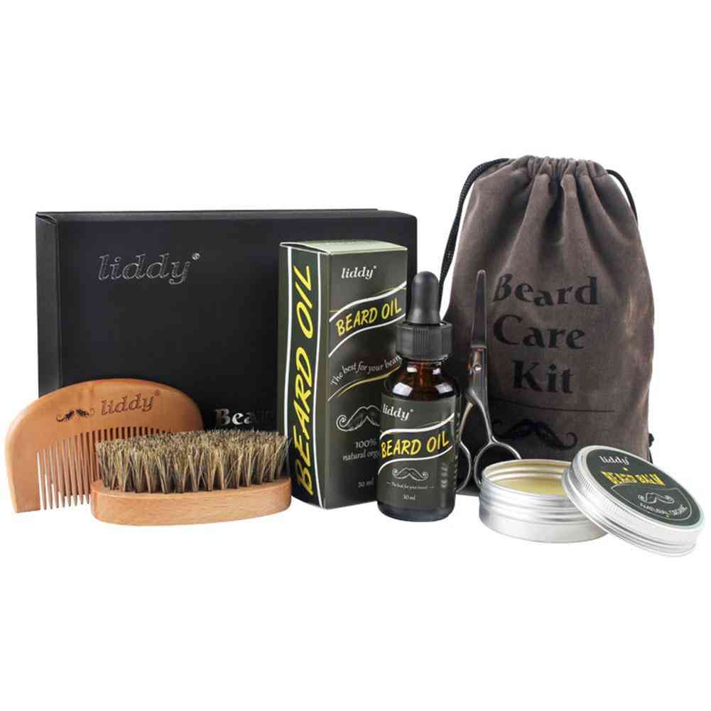 6pcs/set Premium Beard Grooming Kit Care