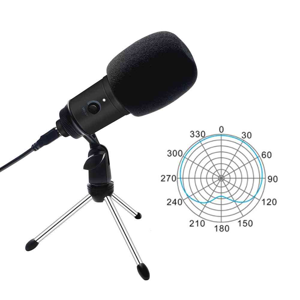 Metall usb mikrofon kondensator opptak d80 mikrofon med stativ
