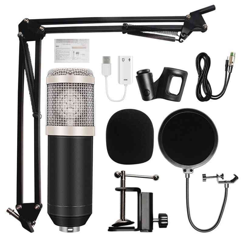 Kondenzátorový káblový záznamový mikrofón bm-800 karaoke bm800
