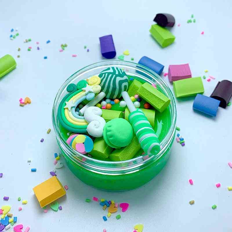 Rainbow Lollipop Charms Clear Slime Soft Clay Plasticine