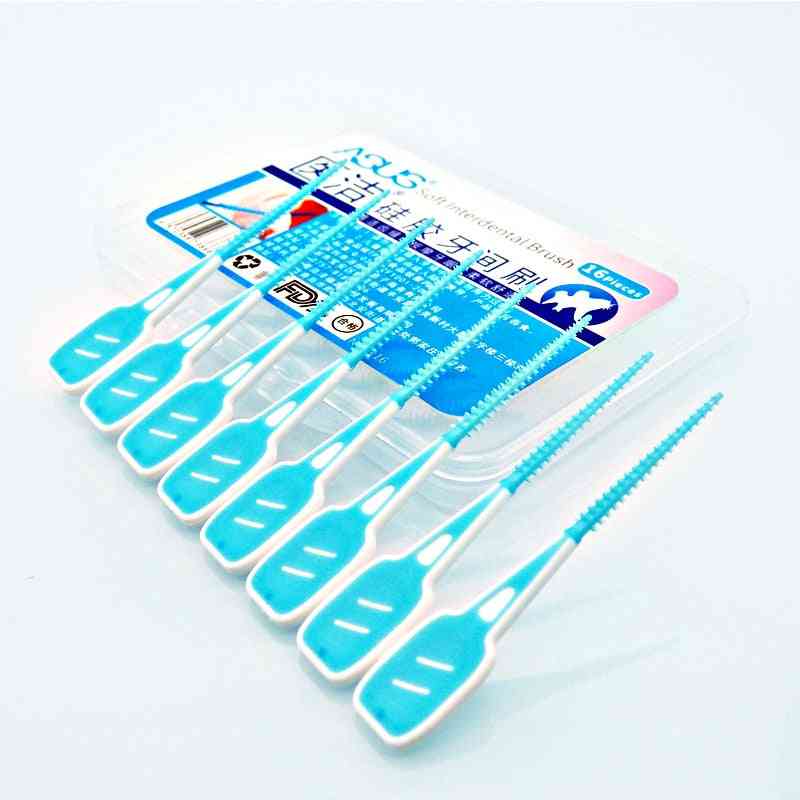 Interdental Brushing Cleaning Floss Toothbrush Soft Silicone