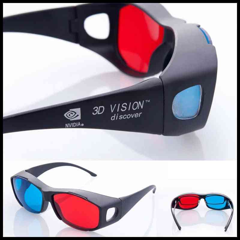 červené a modré azurové, anaglyfové 3D plastové brýle