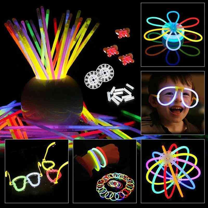 Colorful Glow-in, Dark Fluorescence, Glow Stick Bracelets & Necklaces
