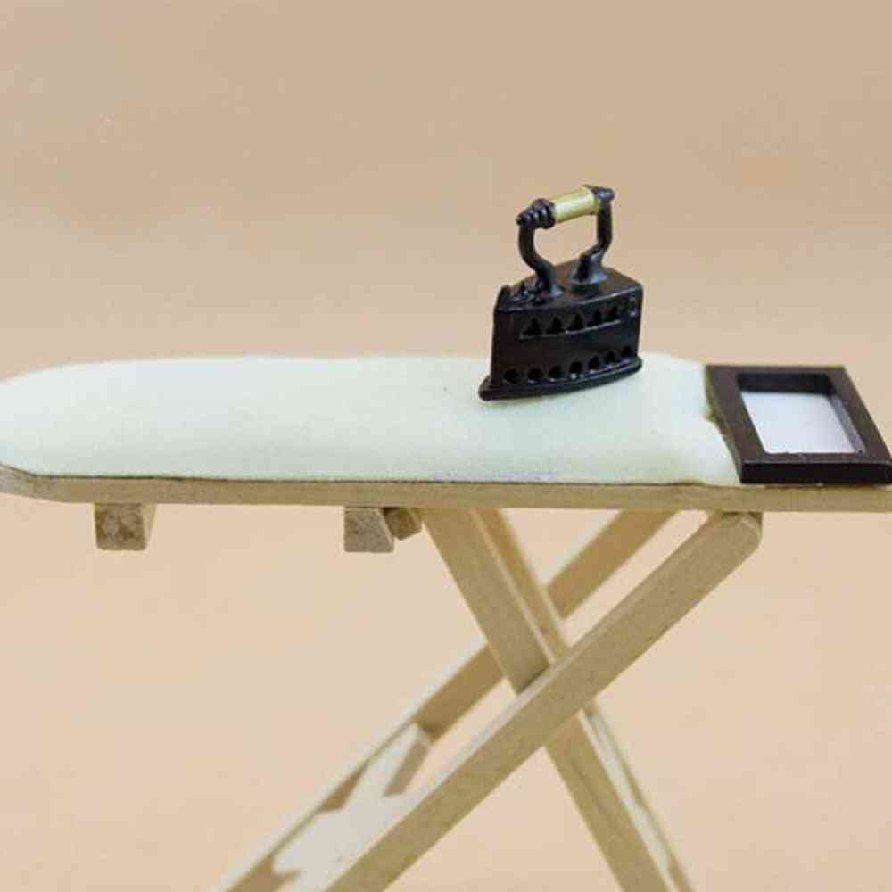 Miniature Iron With Ironing Board, Doll House